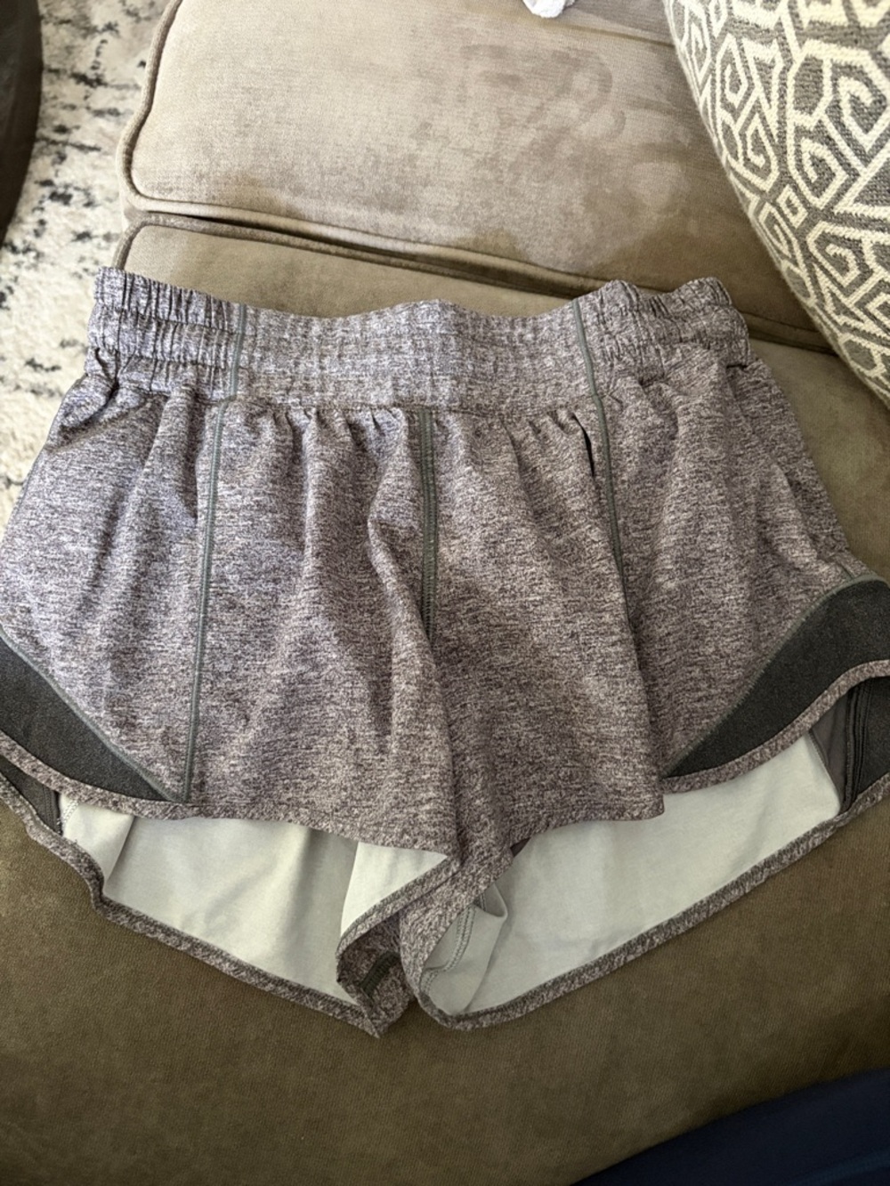 Lululemon hotty hot Heather Gray Athletic Shorts